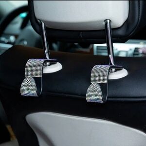 Rhinestone Backseat Headrest Seat Hooks (2pcs)